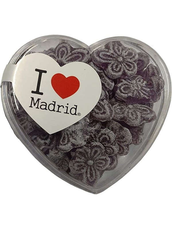 Caramelos Violeta. I LOVE MADRID caja con forma de corazón 70gramos \r\n\r\n