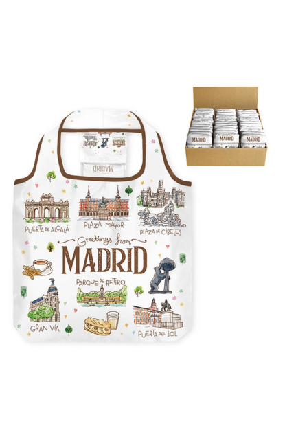 BOLSA POLYESTER PLEGABLE MADRID ACUARELA (MADRID)