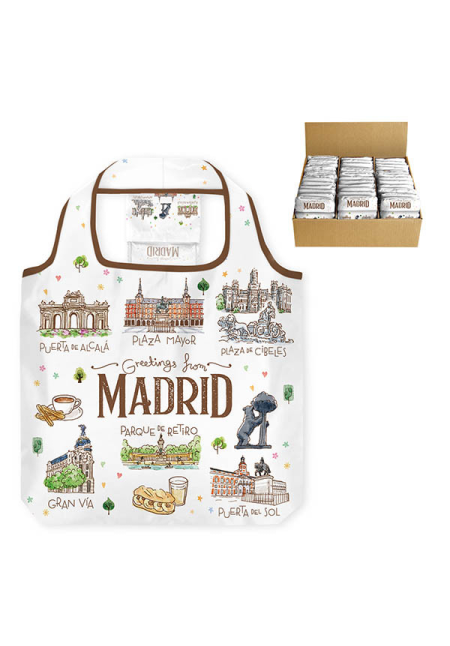 BOLSA POLYESTER PLEGABLE MADRID ACUARELA (MADRID)