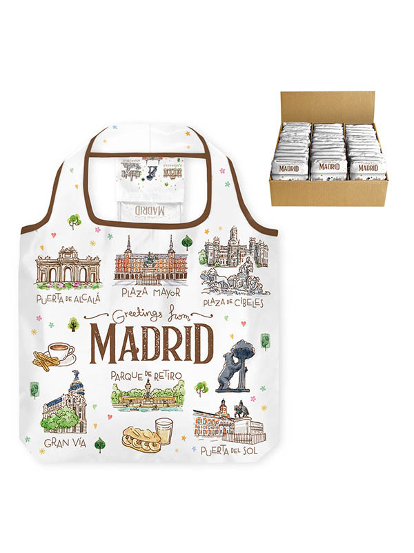 BOLSA POLYESTER PLEGABLE MADRID ACUARELA (MADRID)