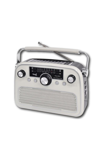 RADIO VINTAGE SOLAR BLANCA DIAL ANALOG. AM/FM/SW/B