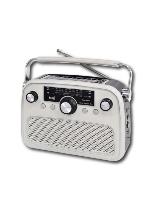 RADIO VINTAGE SOLAR BLANCA DIAL ANALOG. AM/FM/SW/B