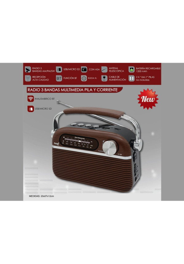 RADIO VINTAGE 60s NOGAL DIAL ANALÓGICO AM/FM/SW US