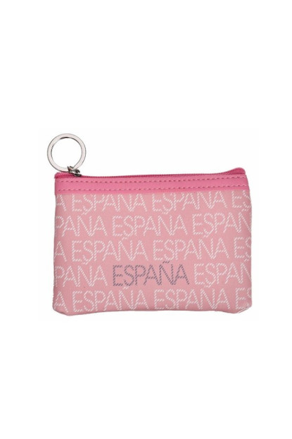 Monedero rectangular España letras salmón