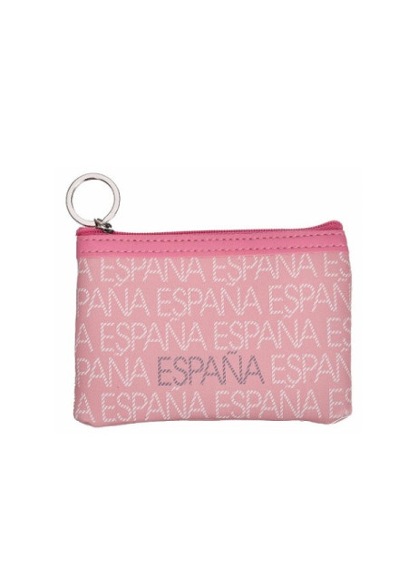 Monedero rectangular España letras salmón