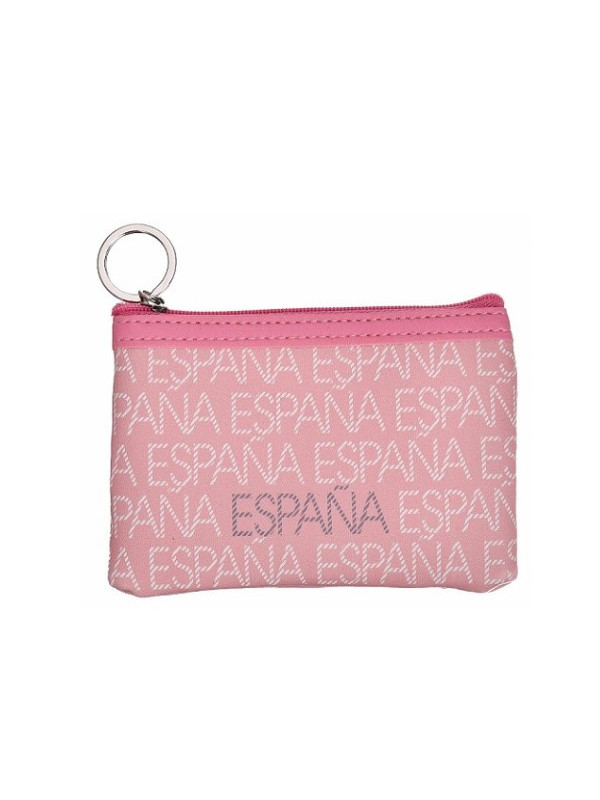 Monedero rectangular España letras salmón
