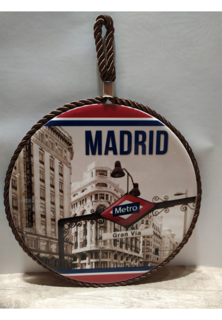 Salvamantel redondo con cuerda  recuerdo Madrid 