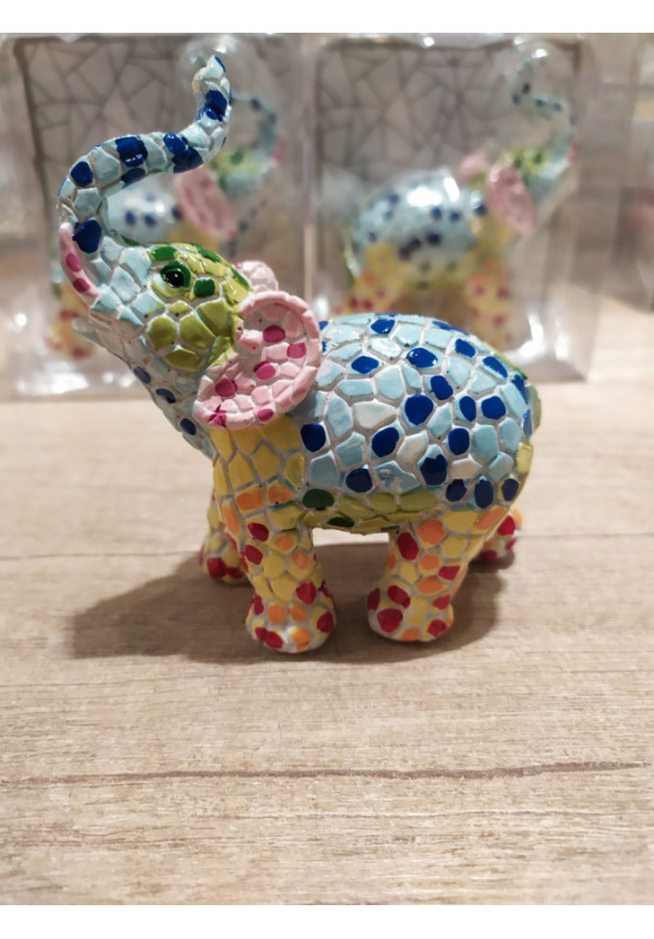 ELEFANTE DE RESINA MEDIANO GAUDI, 18.5 X 14 CM