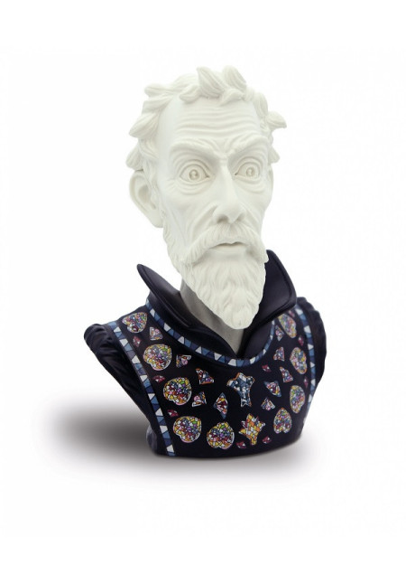 Figura decorativa original de la marca Nadal, Busto Don Quijote negro