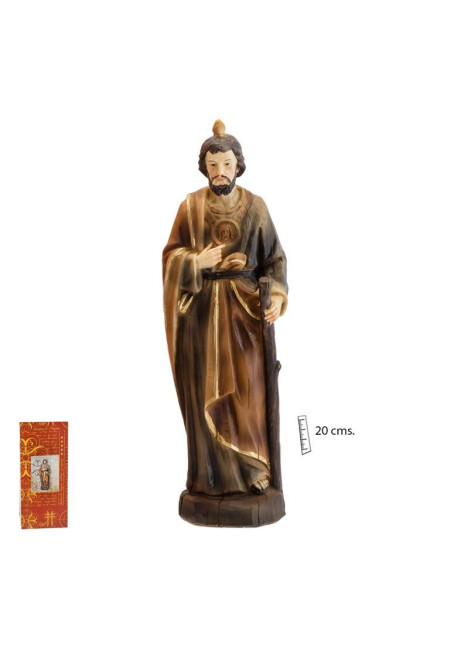 Figura de San Judas Tadeo en Resina Color Madera vieja 20 cm