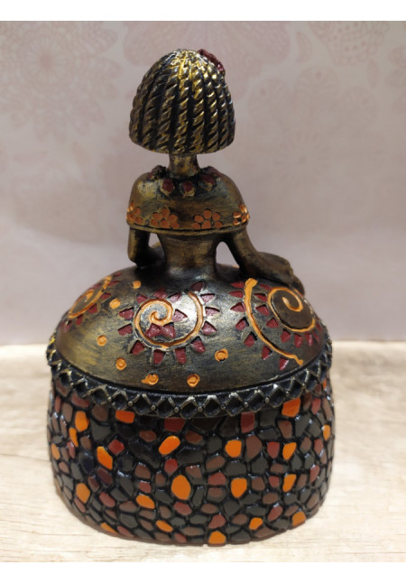 FIGURA MENINA MOSAICO NARANJA 9X7X5 CM
