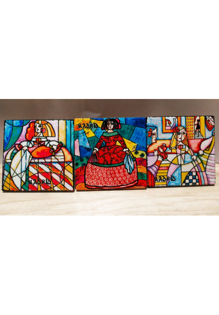 Posavaso Cerámica Menina Moderna 10x10cm. Hecho en España 