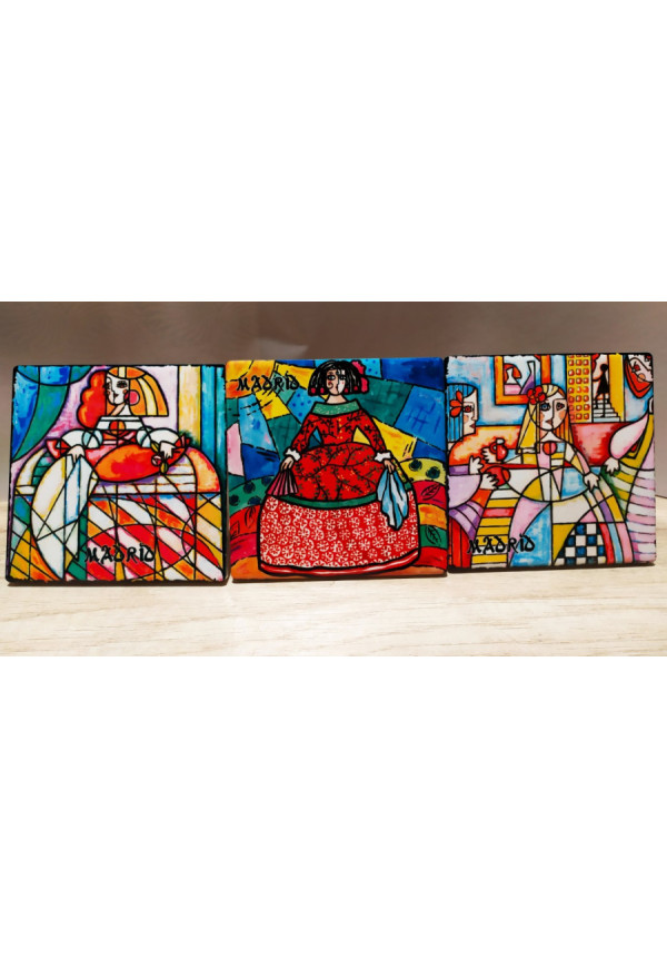 Posavaso Cerámica Menina Moderna 10x10cm. Hecho en España 