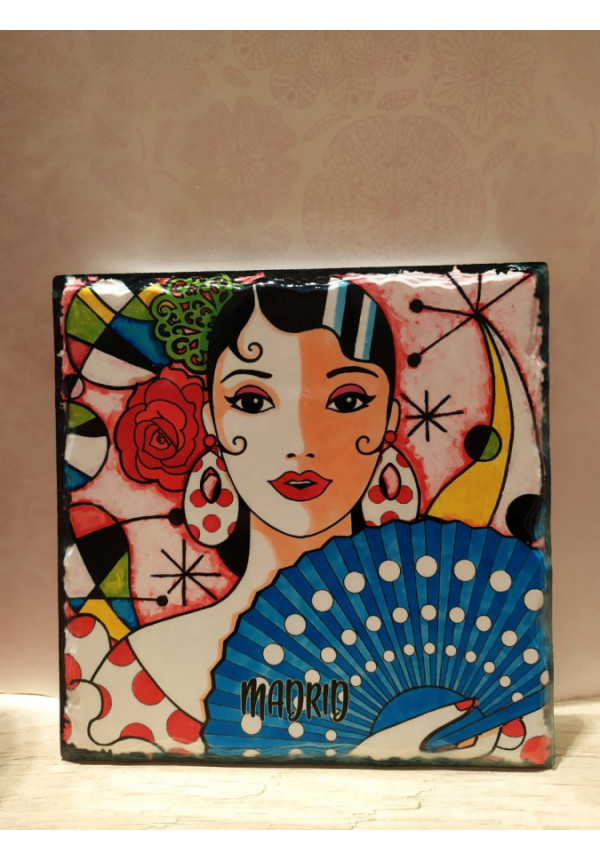 SALVAMANTEL CORAZON FLAMENCO CUADRADO 16X16 CM