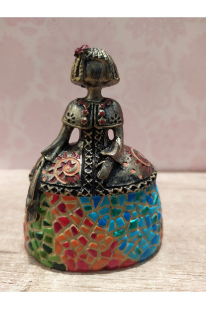 FIGURA MENINA MOSAICO MULTICOLOR 9X7X5 CM