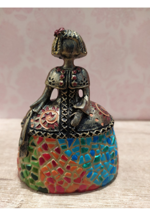 FIGURA MENINA MOSAICO MULTICOLOR 9X7X5 CM