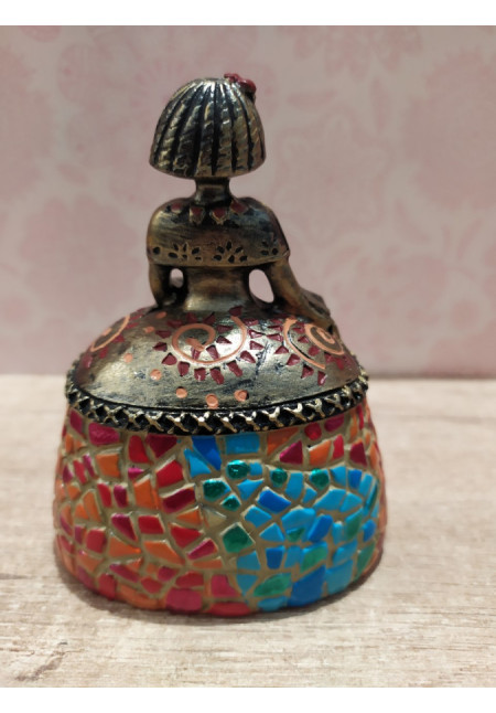 FIGURA MENINA MOSAICO MULTICOLOR 9X7X5 CM