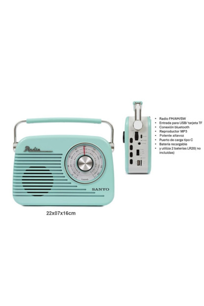 RADIO VINTAGE 60s SANYO GDE AZUL BT CA37A