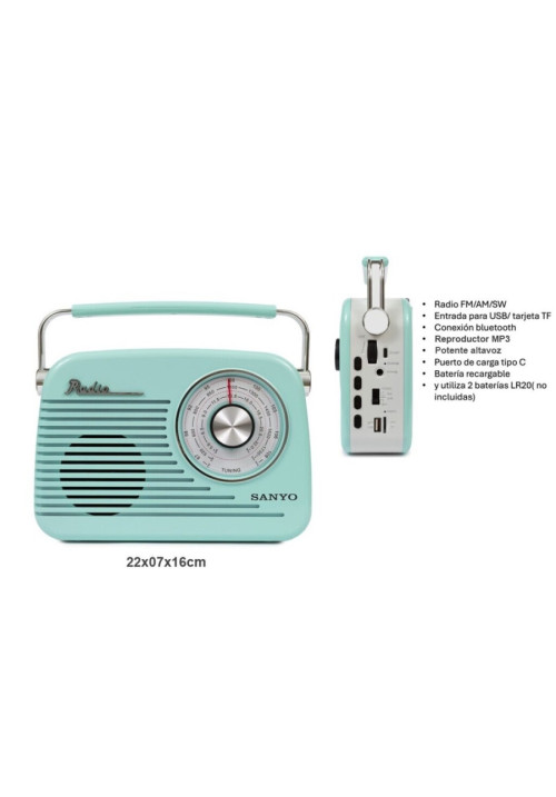 RADIO VINTAGE 60s SANYO GDE AZUL BT CA37A