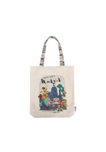 Tote bag Madrid beige-azul