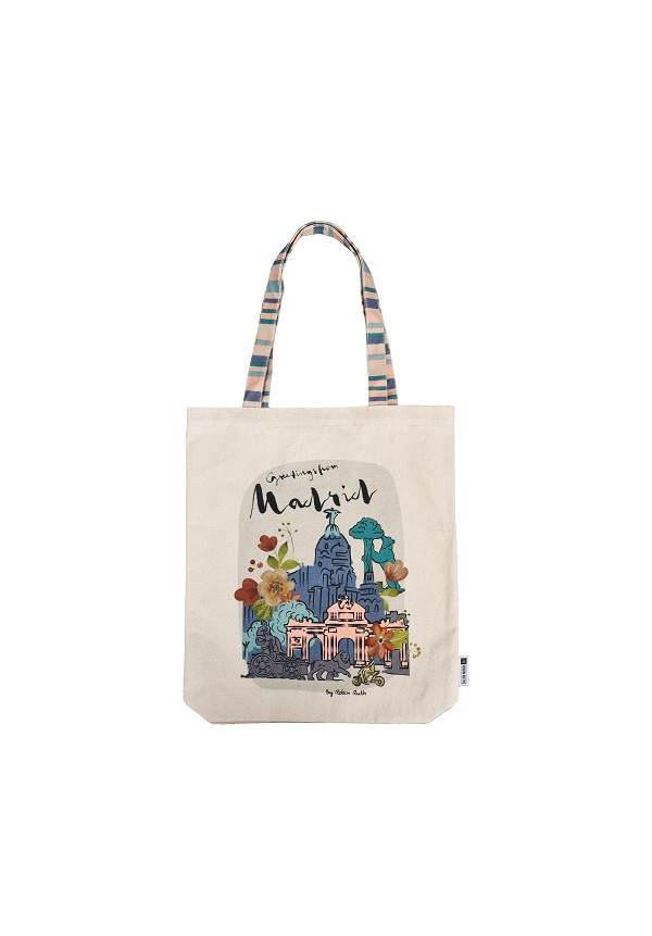 Tote bag Madrid beige-azul
