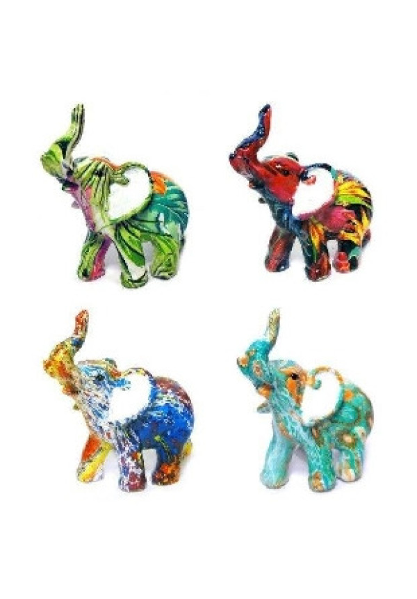 ELEFANTE RESINA COLORES PEQUEÑO, 5.5 X 4 CM. 