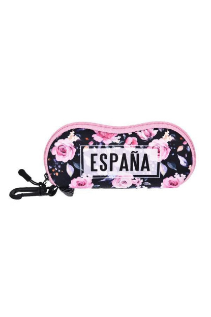 Estuche neopreno para gafas España rosas-negro