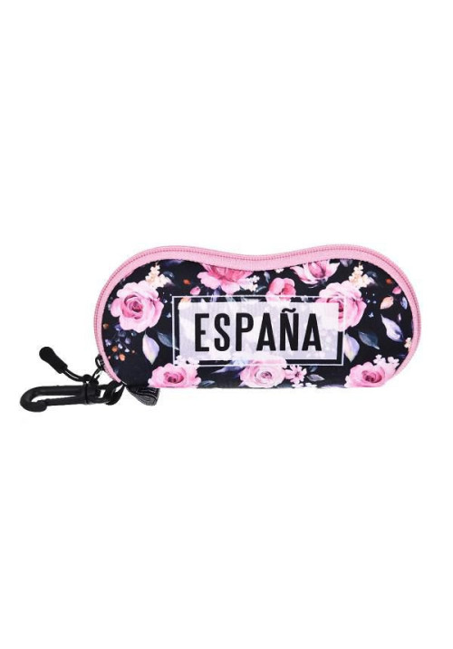 Estuche neopreno para gafas España rosas-negro