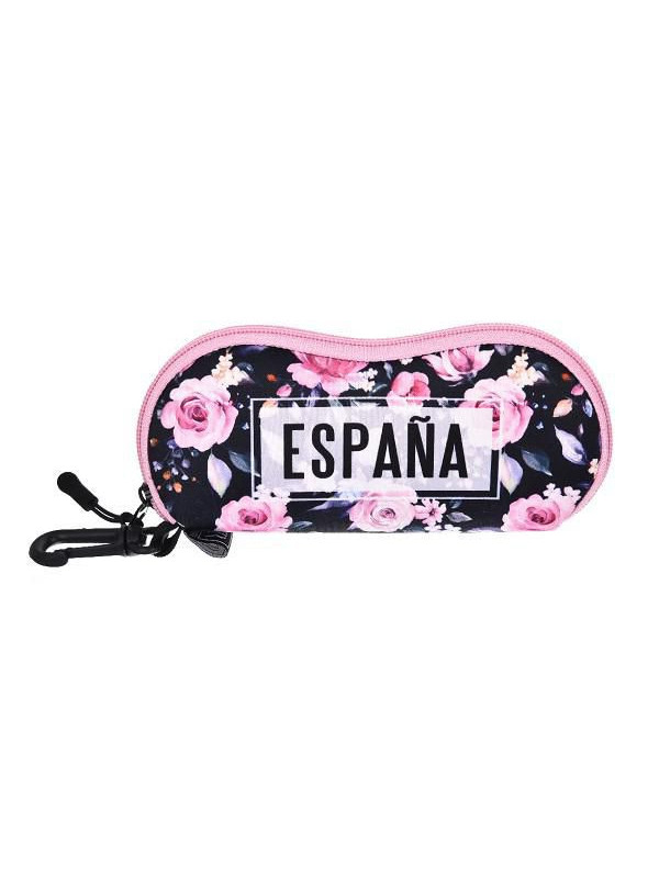 Estuche neopreno para gafas España rosas-negro