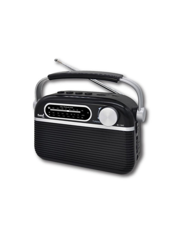 RADIO VINTAGE 60s NEGRO/CROMO DIAL ANALOG. AM/FM/S