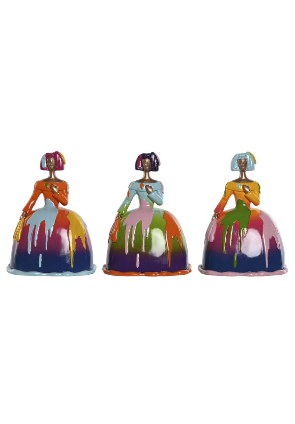 FIGURA RESINA 21X16X25 DAMA 3 SURT.