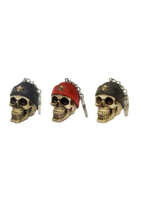 LLAVERO CALAVERA CON GORRO     