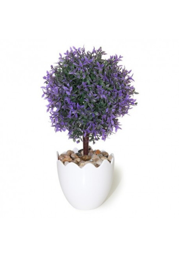 Arbolito artificial hojas lanceolada color lavanda 
