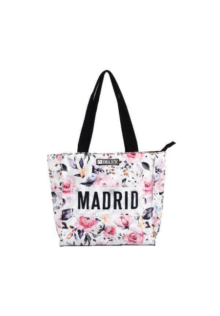 Bolso 25x25 Madrid rosas-blanco