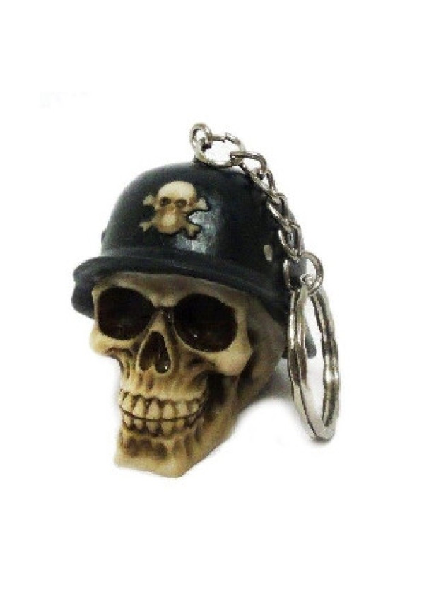 LLAVERO CALAVERA CASCO CON CALAVERA  