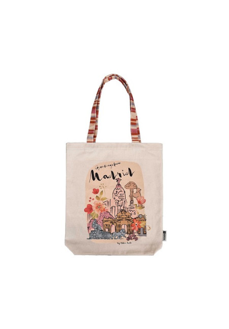 Tote bag Madrid beige-rojo Tote bag Madrid beige-rojo