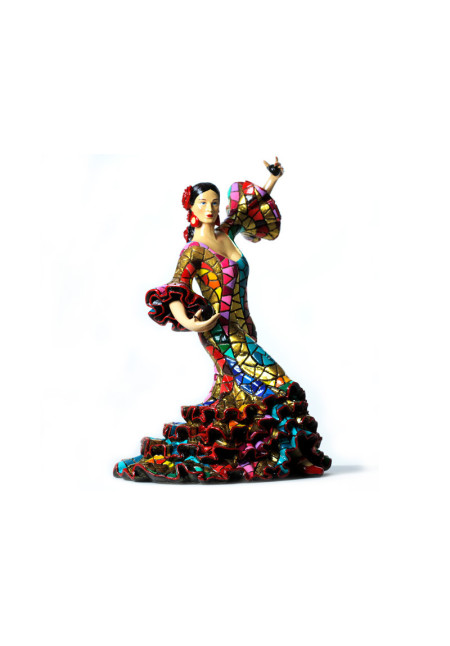 Figura flamenca con traje de mosaico de la colección de Carnival de Barcino, Figura flamenca con traje de mosaico de la colección de Carnival de Barcino,