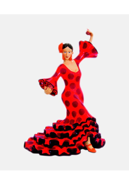 Figura Flamenca vestido rojo con lunares. Barcino Figura Flamenca vestido rojo con lunares. Barcino