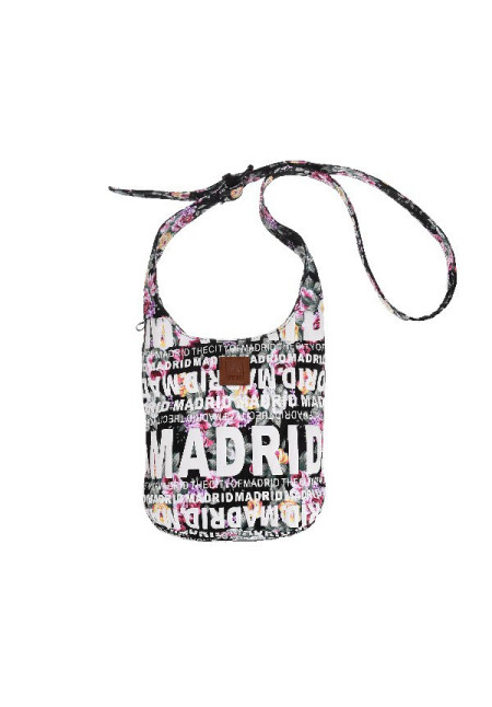 Bolso Saco pequeño Madrid flores negro