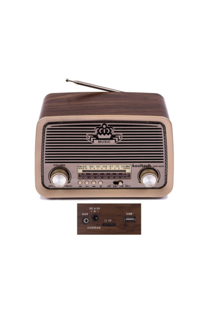 RADIO RETRO MARRON DIAL ANALÓGICO INDIE 19X15X10CM