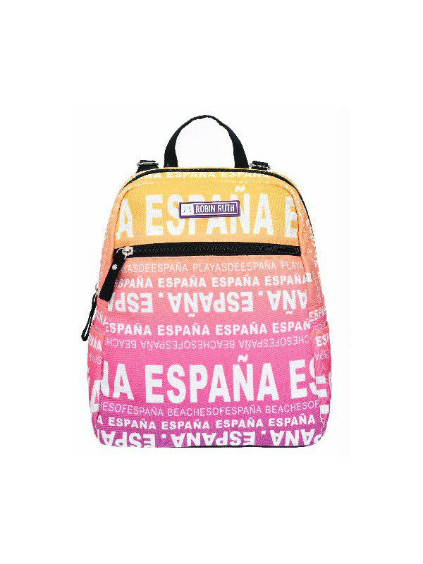 Mochila peq. España tie dye amarillo-lila