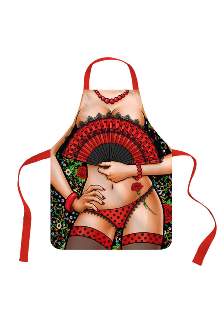 DELANTAL FLAMENCA SEXY ABANICO (ESPAÑA)