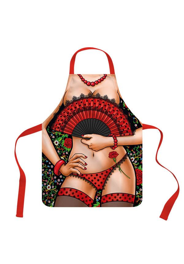DELANTAL FLAMENCA SEXY ABANICO (ESPAÑA)
