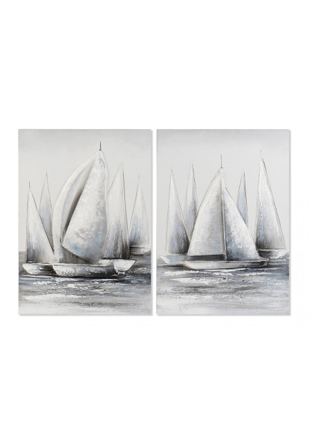 CUADRO CANVAS MADERA 50X3X70 VELEROS