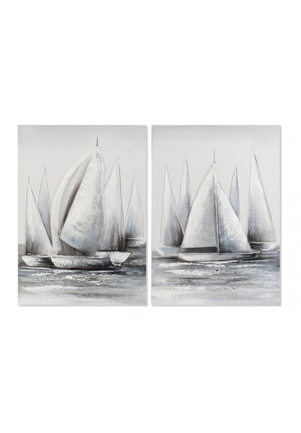 CUADRO CANVAS MADERA 50X3X70 VELEROS