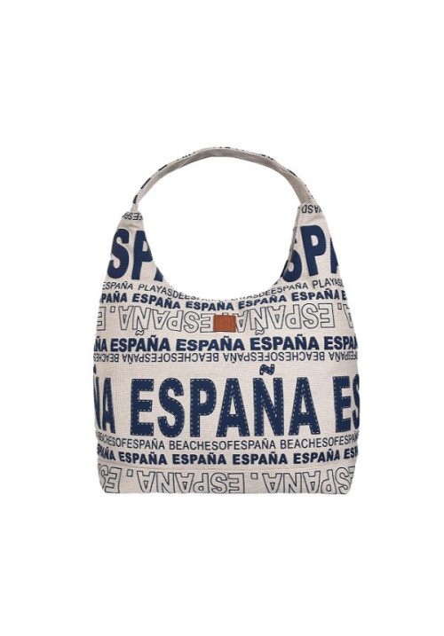 Bolso Góndola España canvas beige-azul