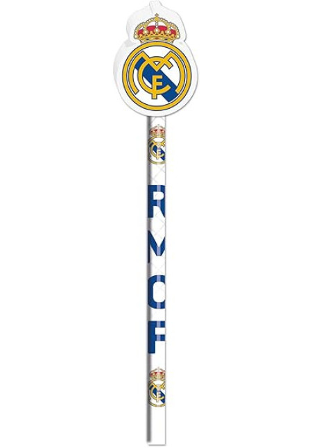 Lápiz con goma borrar Real Madrid. Producto oficial 