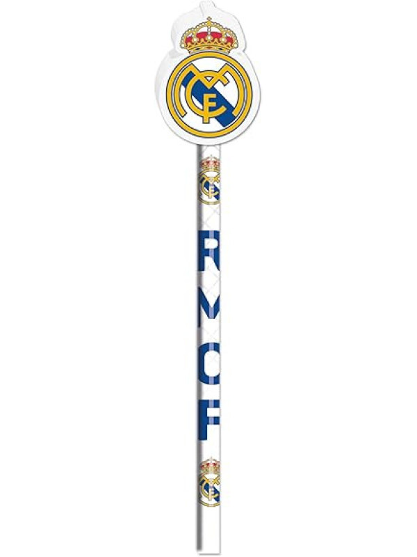 Lápiz con goma borrar Real Madrid. Producto oficial 