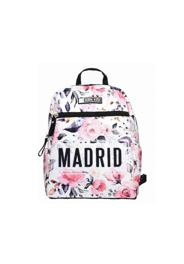 Mochila peq. Madrid rosas-blanco