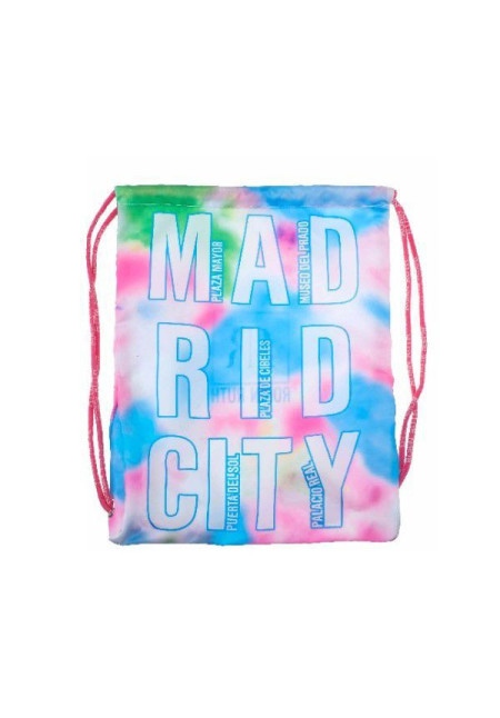 Mochila nylon Madrid tie dye azul-fucsia